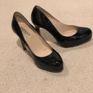 LK Bennett London black patent leather pumps